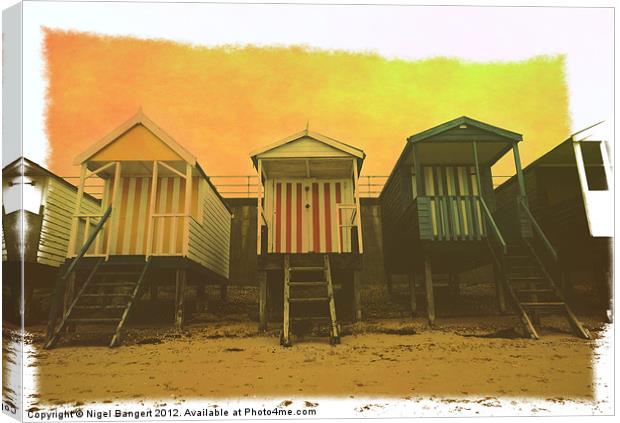 Beach Huts Canvas Print by Nigel Bangert