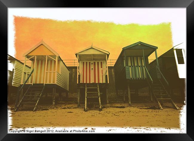 Beach Huts Framed Print by Nigel Bangert