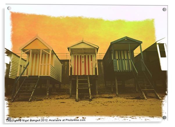 Beach Huts Acrylic by Nigel Bangert