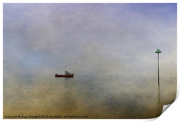 Boat at Anchor Print by Nigel Bangert