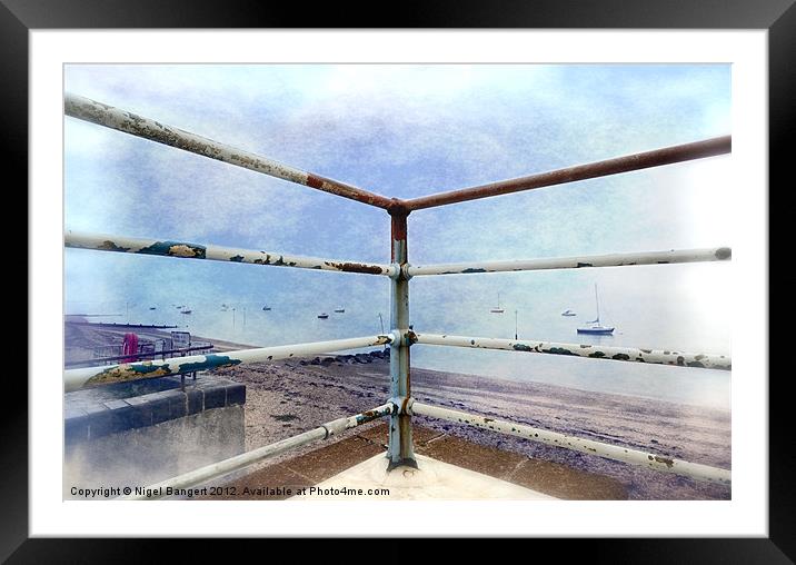 Seafront Railings Framed Mounted Print by Nigel Bangert