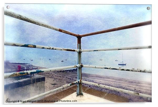 Seafront Railings Acrylic by Nigel Bangert