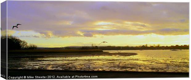 Sunset over Poole 3 Canvas Print by Mike Streeter