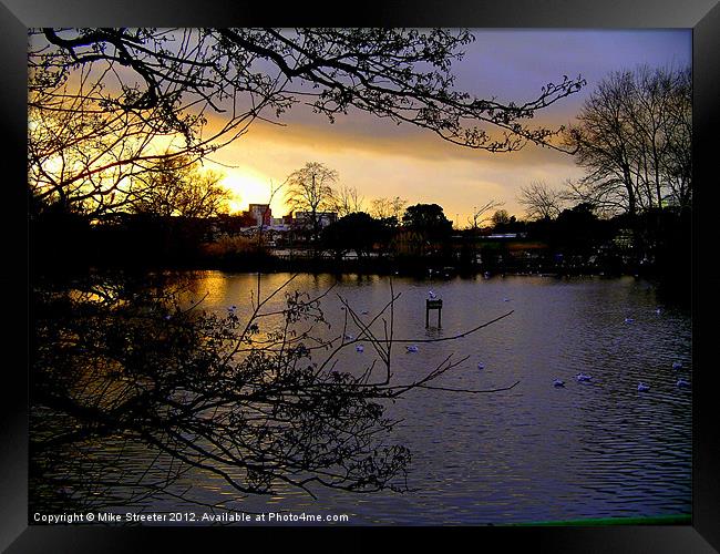 Sunset over Poole 4 Framed Print by Mike Streeter