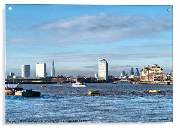 London from Greenwich Acrylic by Karen Martin