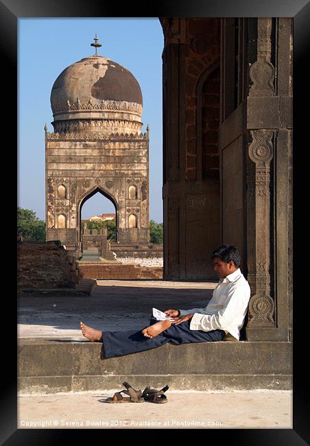 Relaxing at the Bahid Shahi Tombs Bidar Framed Print by Serena Bowles