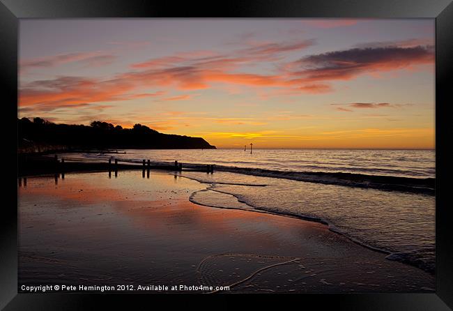 Sunrise Towards Orcombe Point - Exmouth Framed Print by Pete Hemington