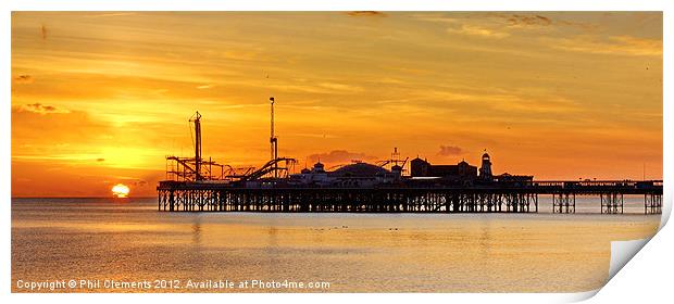 Brighton Sunset Print by Phil Clements