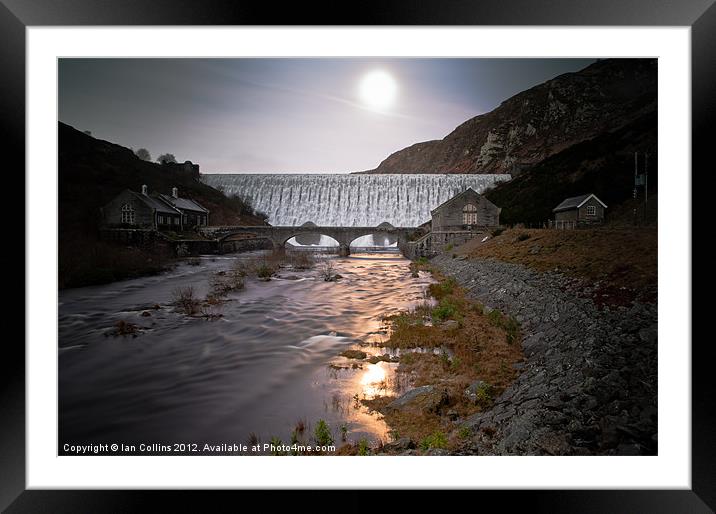 Elan Valley Moonlight Framed Mounted Print by Ian Collins