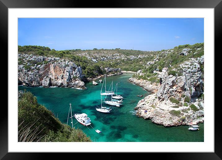 Boats, Menorca Framed Mounted Print by Gypsyofthesky Photography