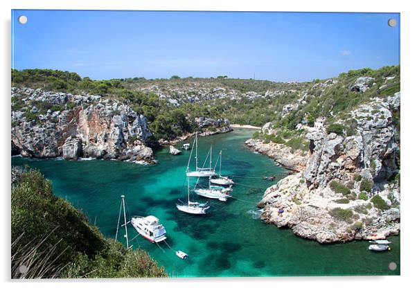 Boats, Menorca Acrylic by Gypsyofthesky Photography
