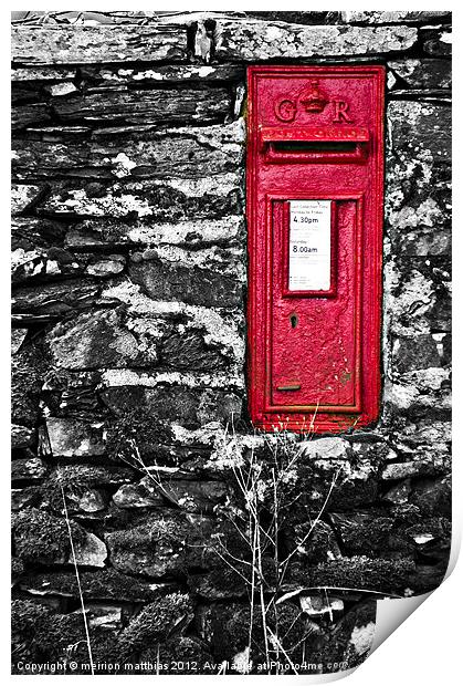 post box Print by meirion matthias