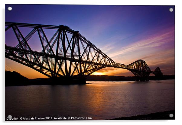 Forth Bridge Sunrise. Acrylic by Alasdair Preston