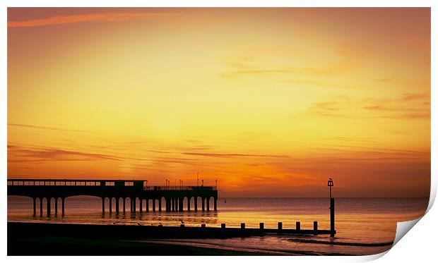 Sunrise over Pier Print by Jennie Franklin
