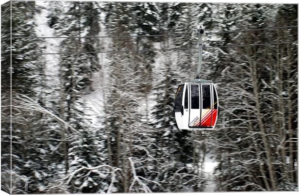 Swiss Alps Cable Car Canvas Print by Scott Simpson