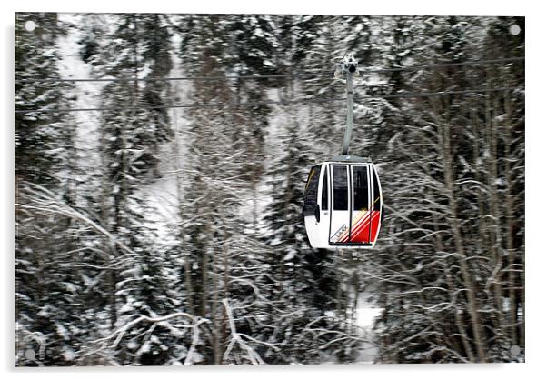 Swiss Alps Cable Car Acrylic by Scott Simpson