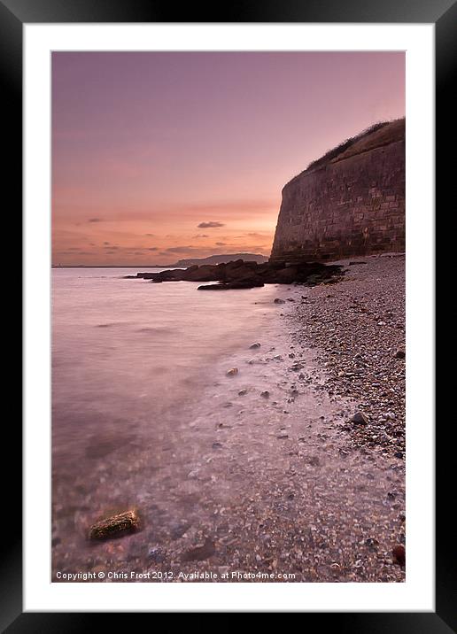 Nothe Fort Sunset Framed Mounted Print by Chris Frost