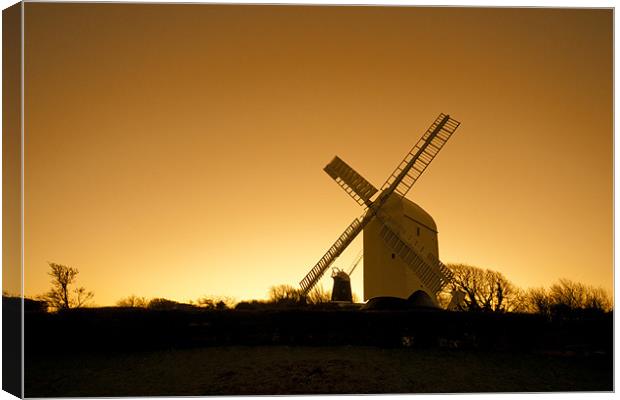 Sunrise over Jill WindmIll, Sussex Canvas Print by Eddie Howland