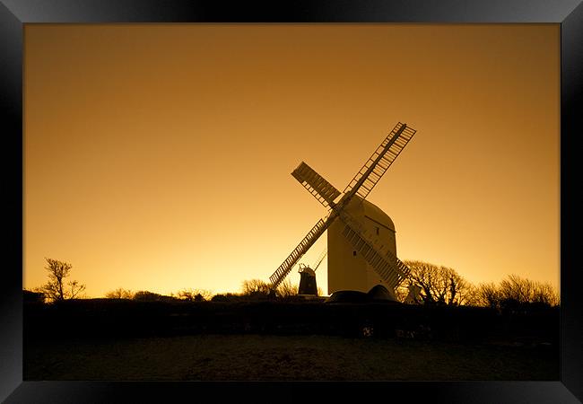 Sunrise over Jill WindmIll, Sussex Framed Print by Eddie Howland