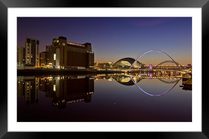 Twilight Tynescape Framed Mounted Print by Paul Appleby