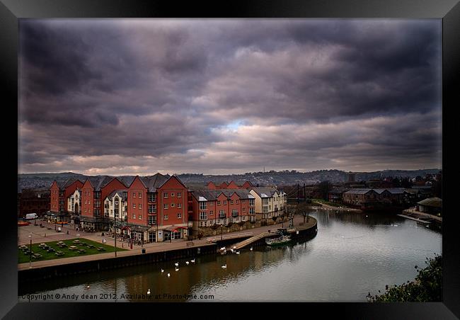 Clouds over the Exe Framed Print by Andy dean