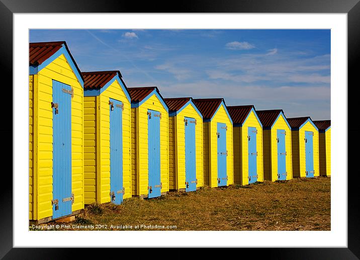Littlehampton Beach Huts Framed Mounted Print by Phil Clements