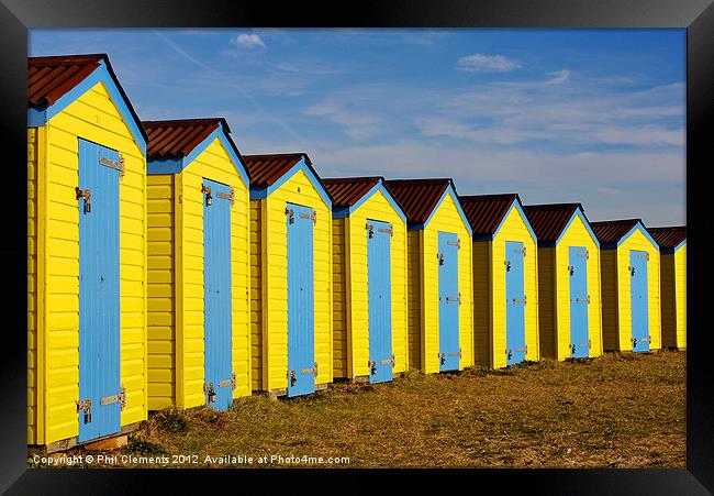 Littlehampton Beach Huts Framed Print by Phil Clements