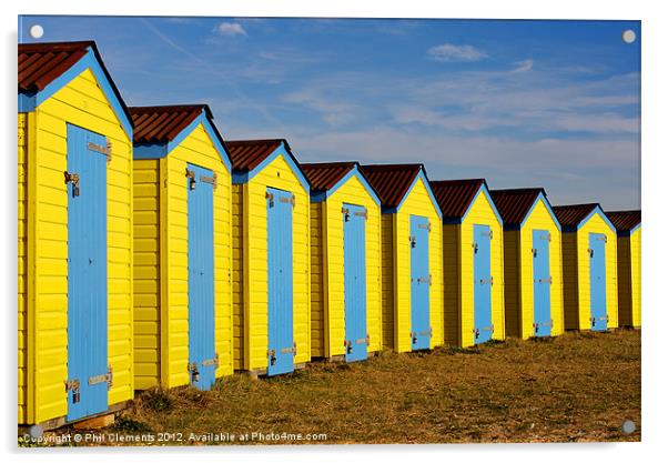 Littlehampton Beach Huts Acrylic by Phil Clements