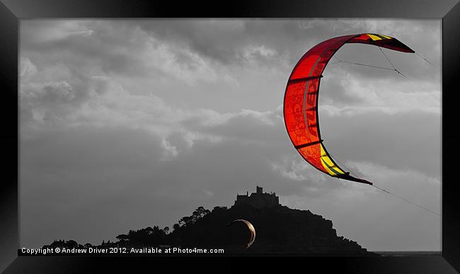 Kites at the Mount Framed Print by Andrew Driver