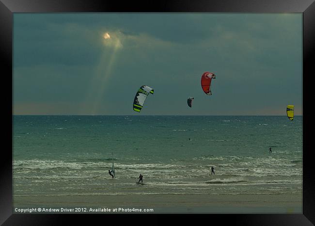 Kites and Lights Framed Print by Andrew Driver