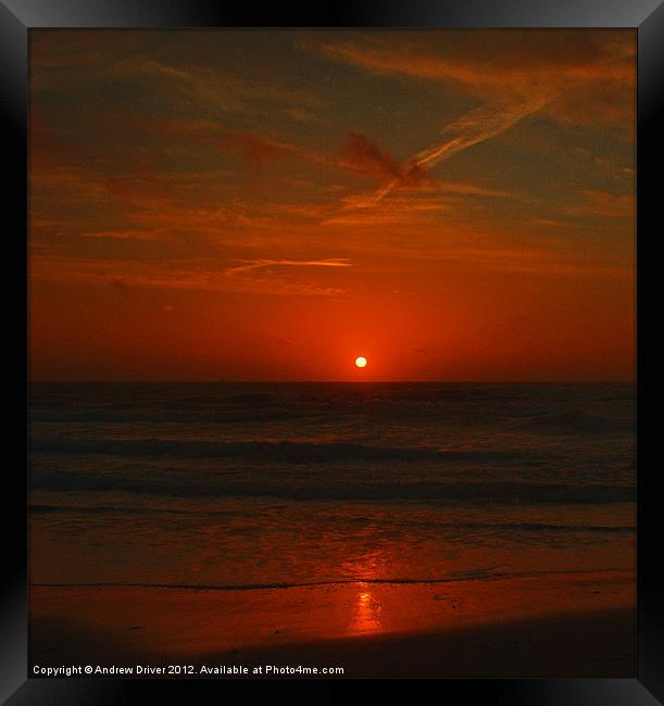 sunrise at the sands Framed Print by Andrew Driver