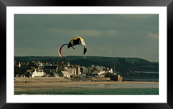 Kite fight Framed Mounted Print by Andrew Driver