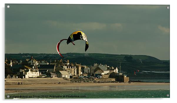 Kite fight Acrylic by Andrew Driver