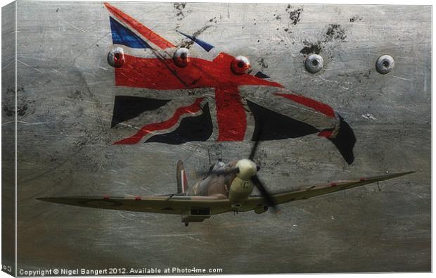 Patriotic Spitfire Canvas Print by Nigel Bangert