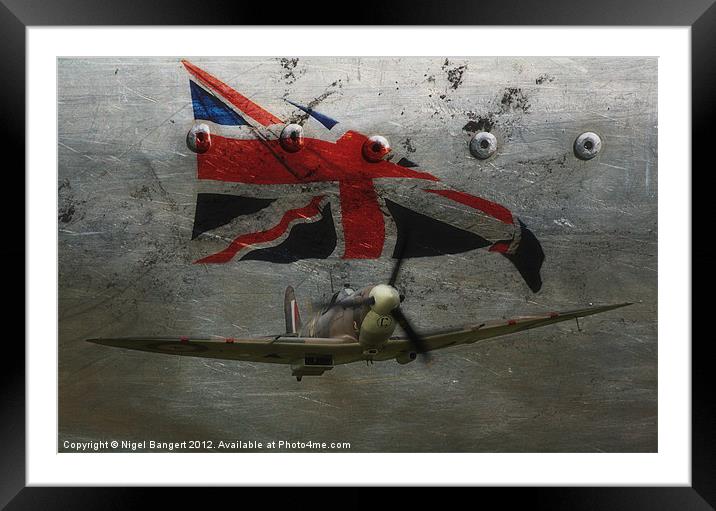 Patriotic Spitfire Framed Mounted Print by Nigel Bangert