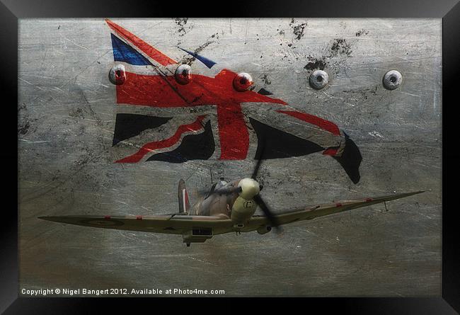 Patriotic Spitfire Framed Print by Nigel Bangert