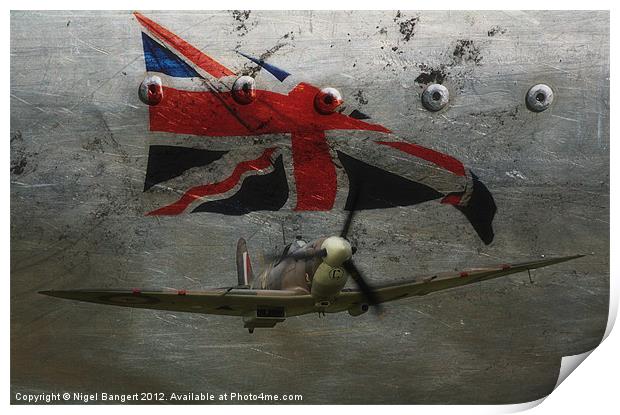 Patriotic Spitfire Print by Nigel Bangert