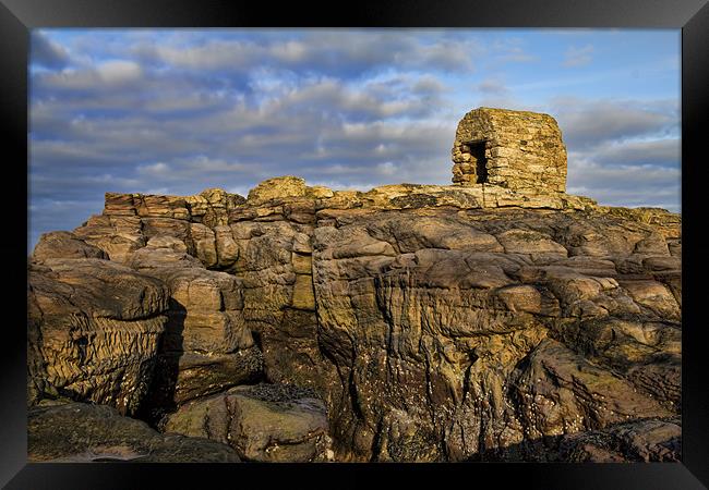 Seahouses dynamite hut Framed Print by Northeast Images