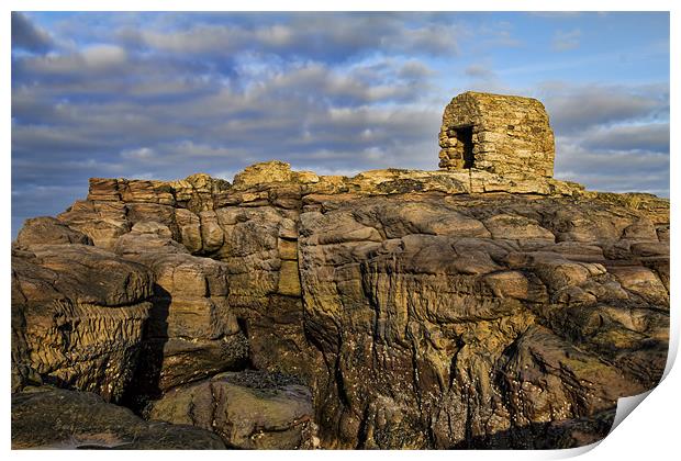 Seahouses dynamite hut Print by Northeast Images