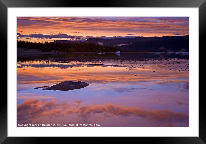 Mendenhall Sunset Framed Mounted Print by Mike Dawson