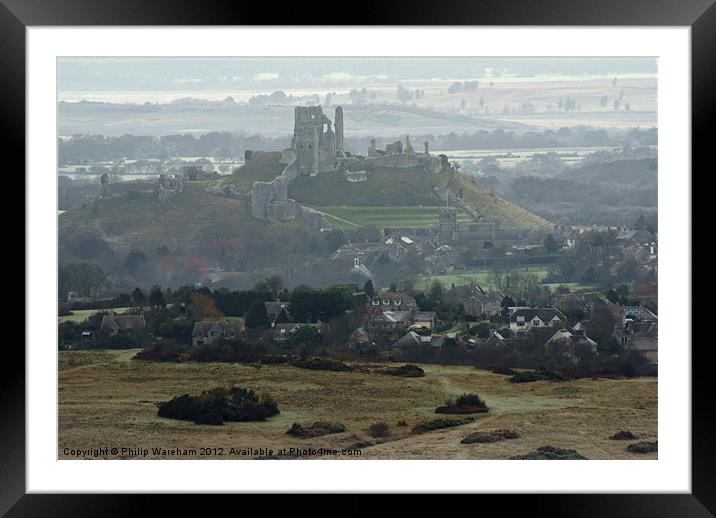 Corfe Castle from the Langton road Framed Mounted Print by Phil Wareham