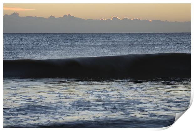 Waves crashing at dawn Print by Ian Middleton