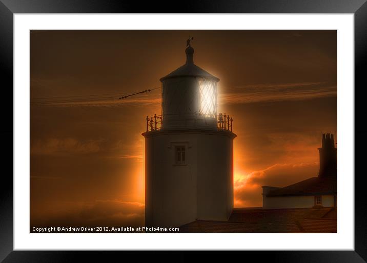 Lizard Lighthouse Framed Mounted Print by Andrew Driver