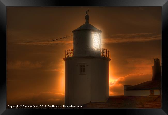 Lizard Lighthouse Framed Print by Andrew Driver
