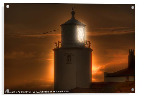 Lizard Lighthouse Acrylic by Andrew Driver