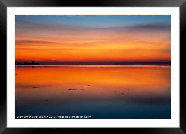 Dawns glow over the Tay Framed Mounted Print by Derek Whitton