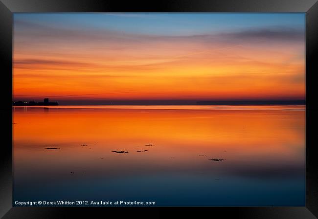 Dawns glow over the Tay Framed Print by Derek Whitton