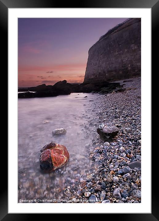 Wet Rocks at the Nothe Framed Mounted Print by Chris Frost