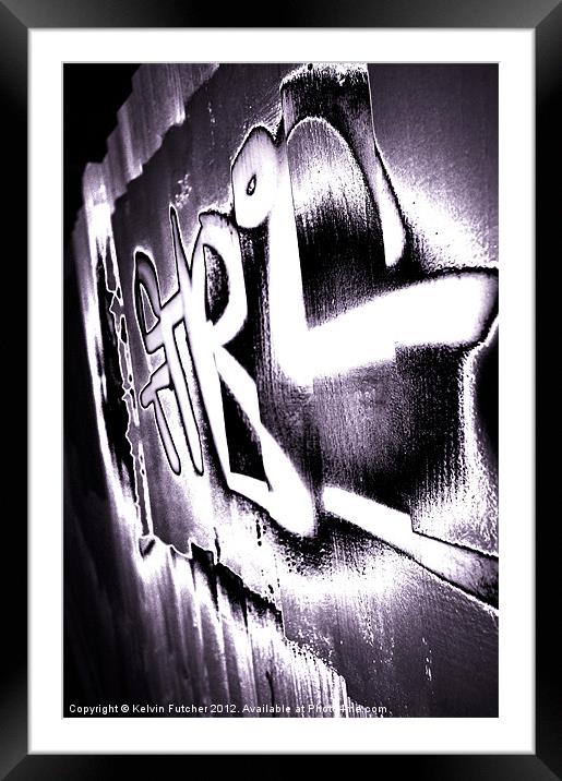 Graffiti on fence Framed Mounted Print by Kelvin Futcher 2D Photography