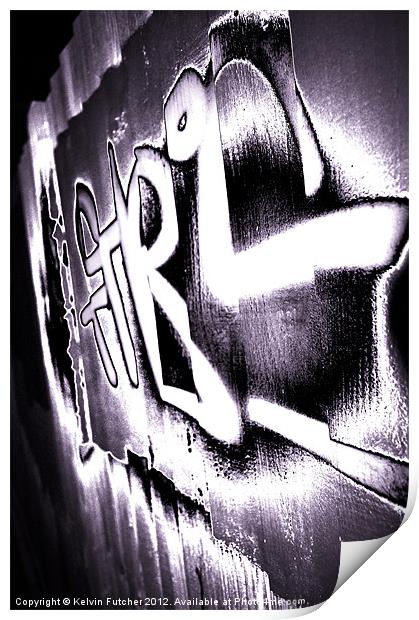 Graffiti on fence Print by Kelvin Futcher 2D Photography